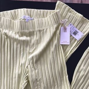 Good American Pleated Pants in Light Yellow